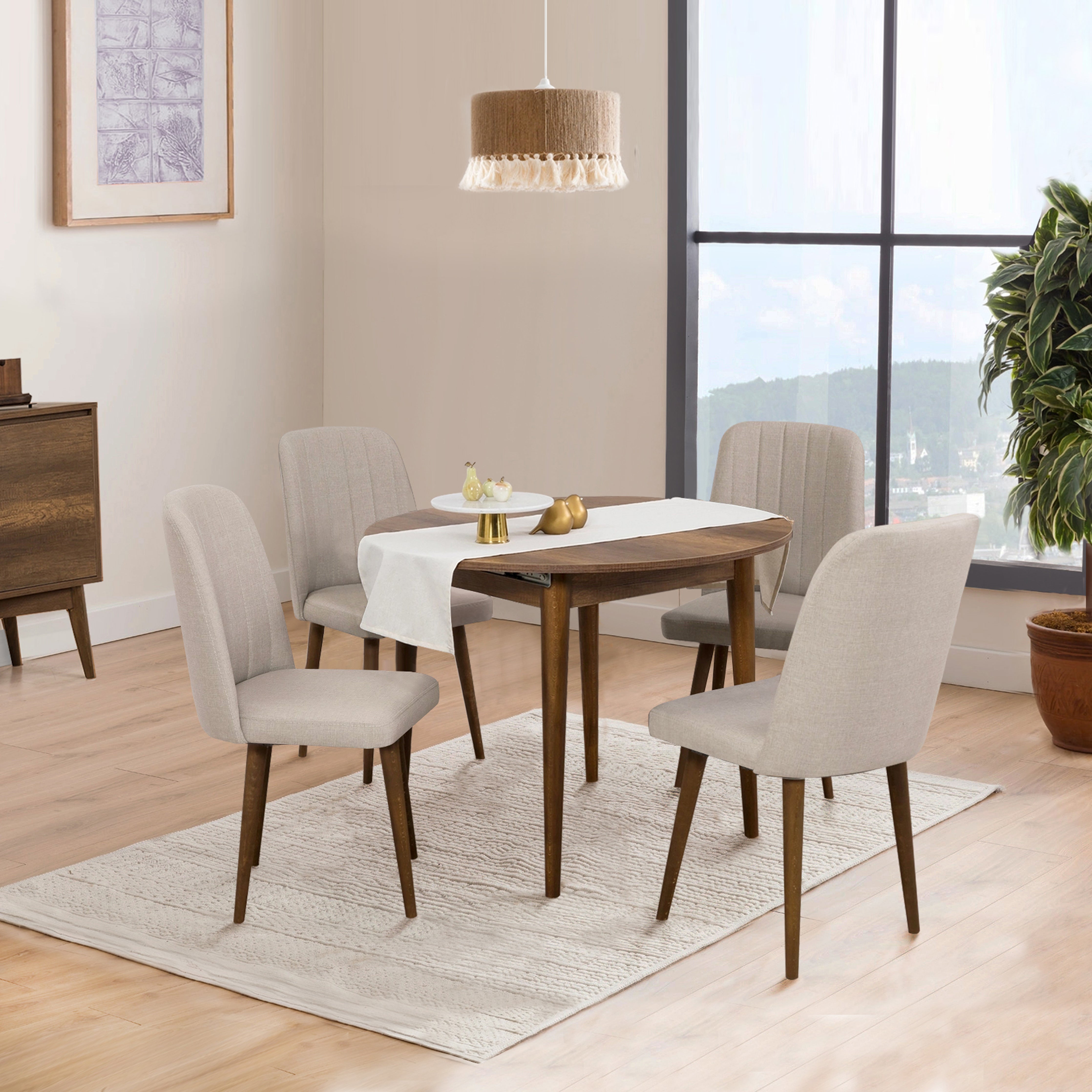 VİNA AÇILIR YUVARLAK MUTFAK MASA TAKIMI – UVI COLLECTION