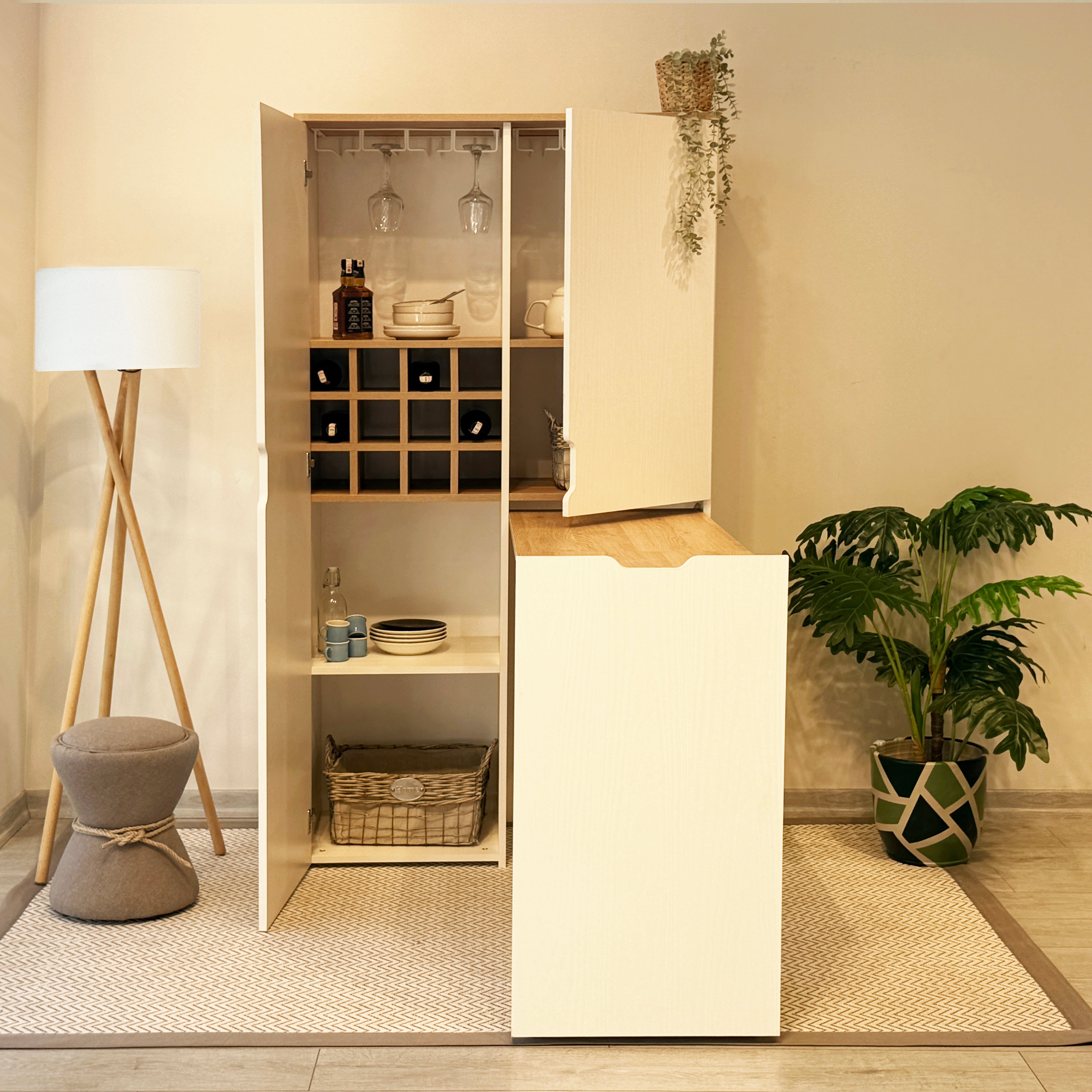 SERENTA KATLANABİLİR MASALI MİNİ BAR İKİ TABURELİ TAKIM