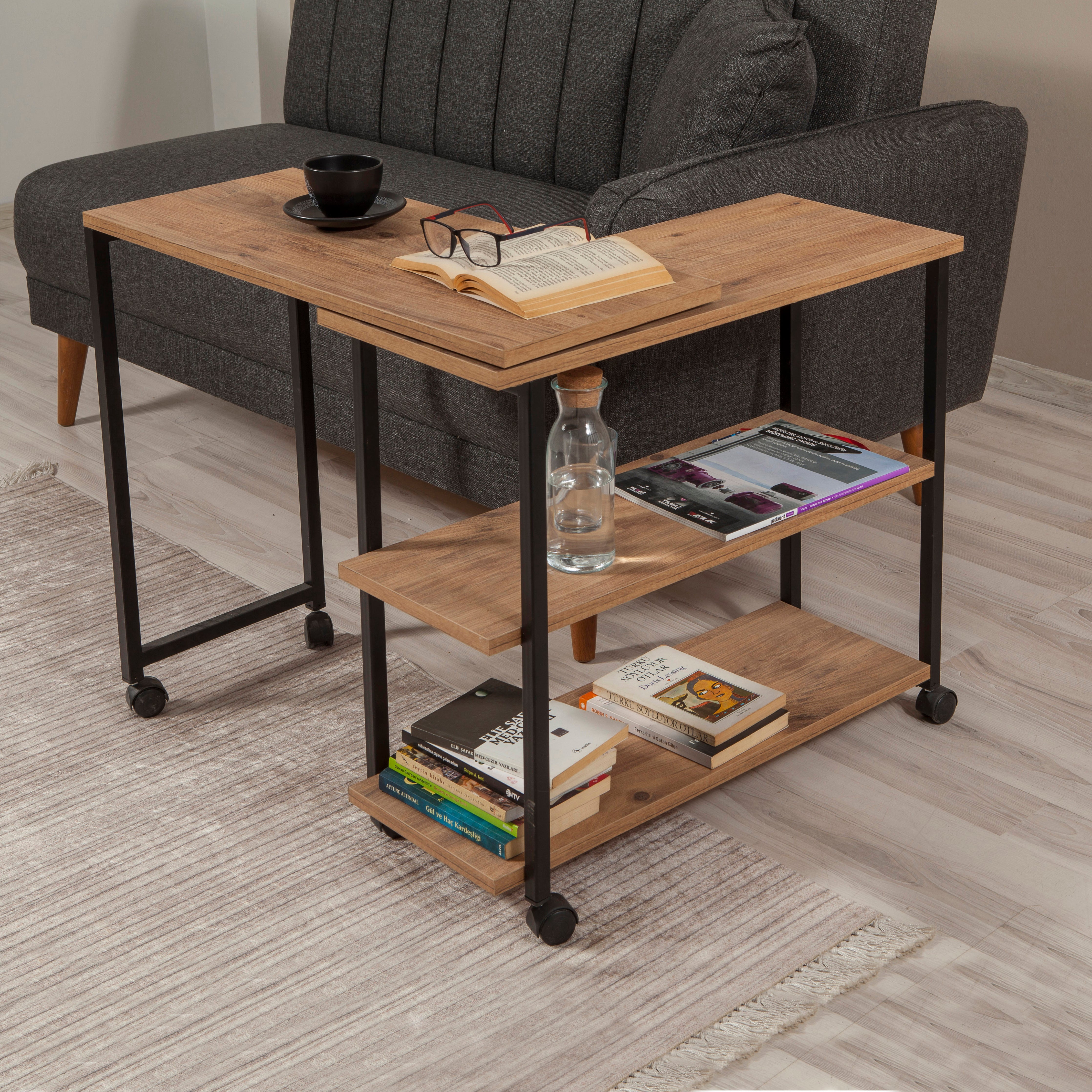 MELİN 360 DERECE DÖNEBİLEN ÇOK AMAÇLI SEHPA ATLANTİK