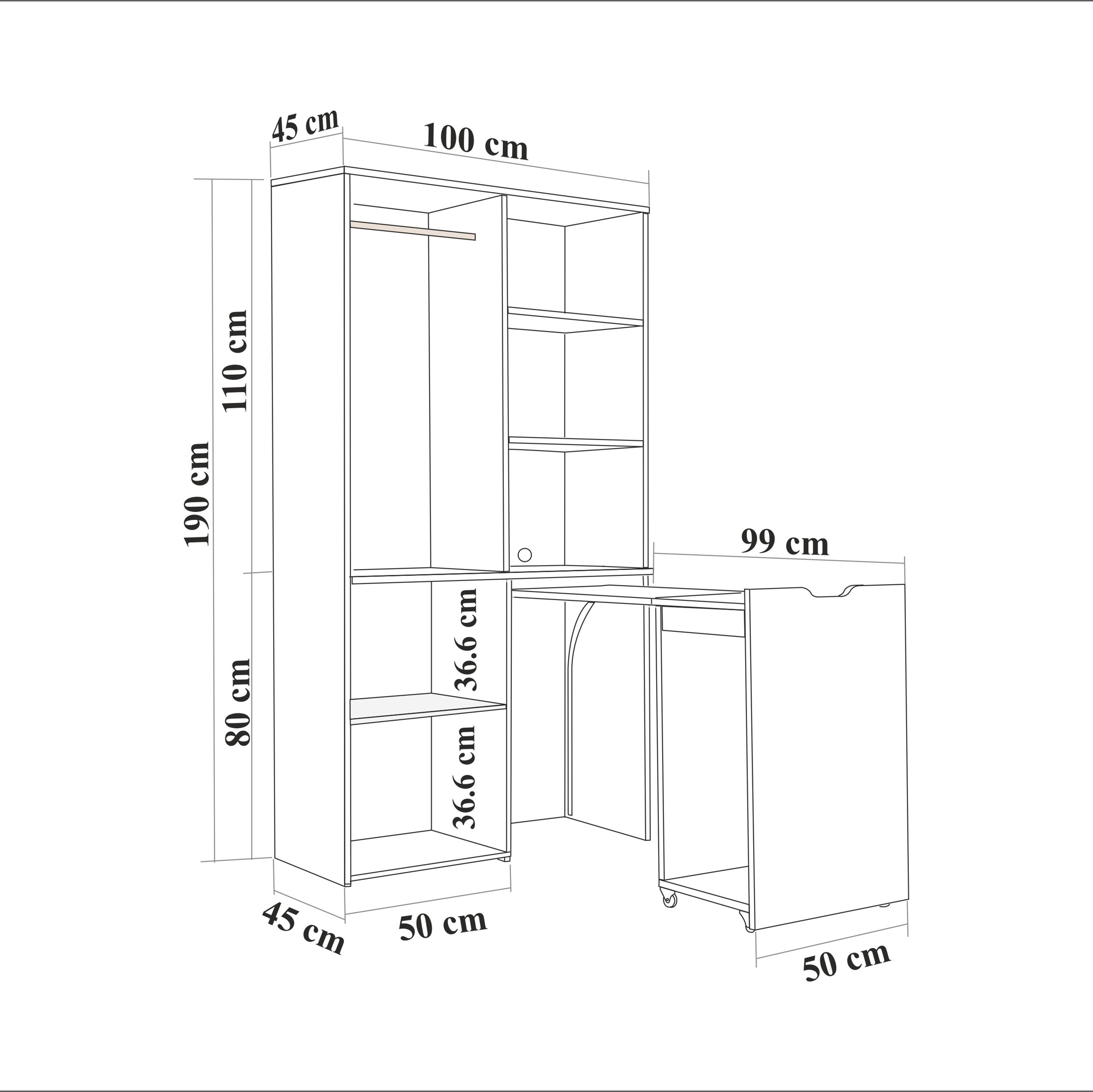 NOVA KATLANABILIR ÇALISMA MASALI GARDIROP KARİNA SEDEF