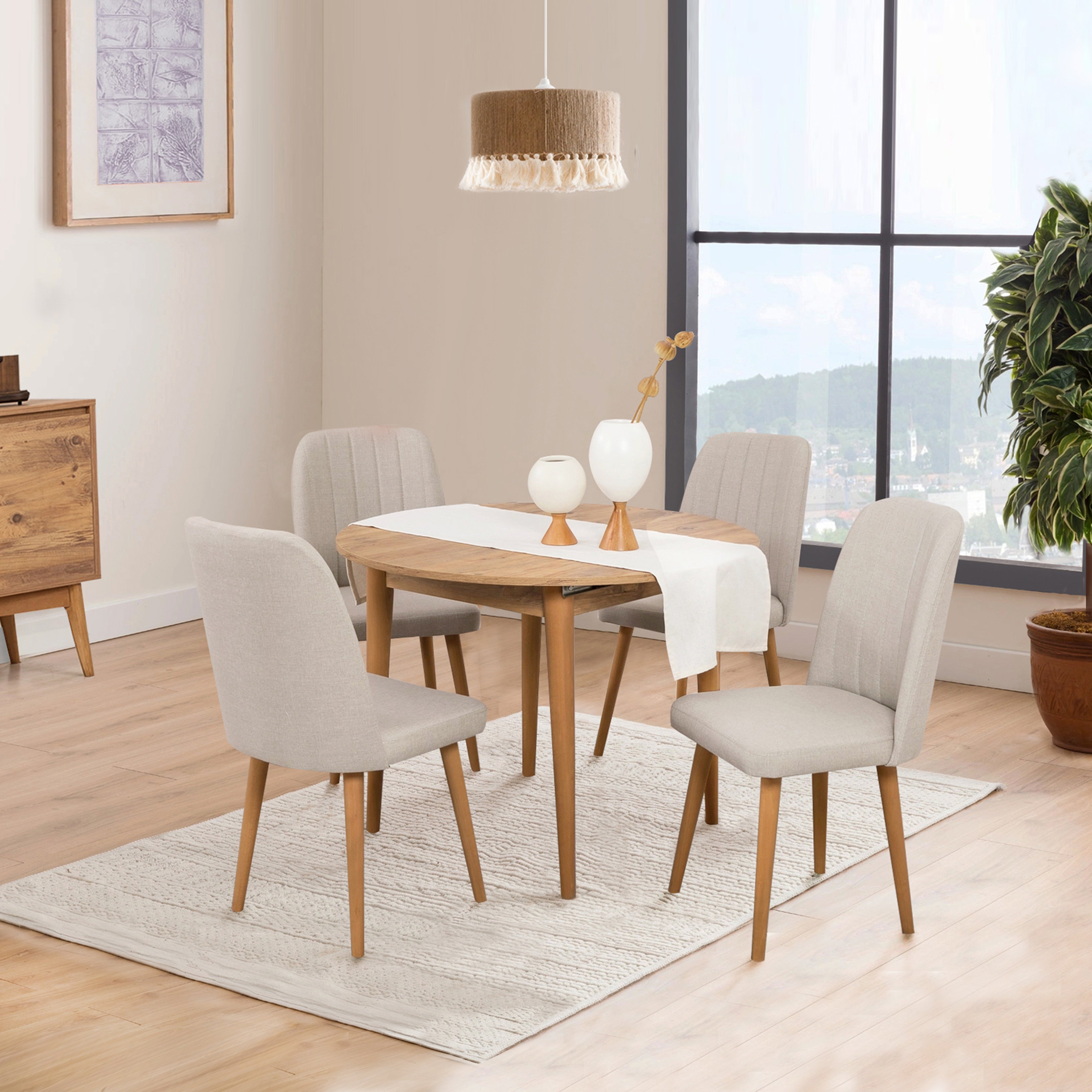 VİNA AÇILIR YUVARLAK MUTFAK MASA TAKIMI