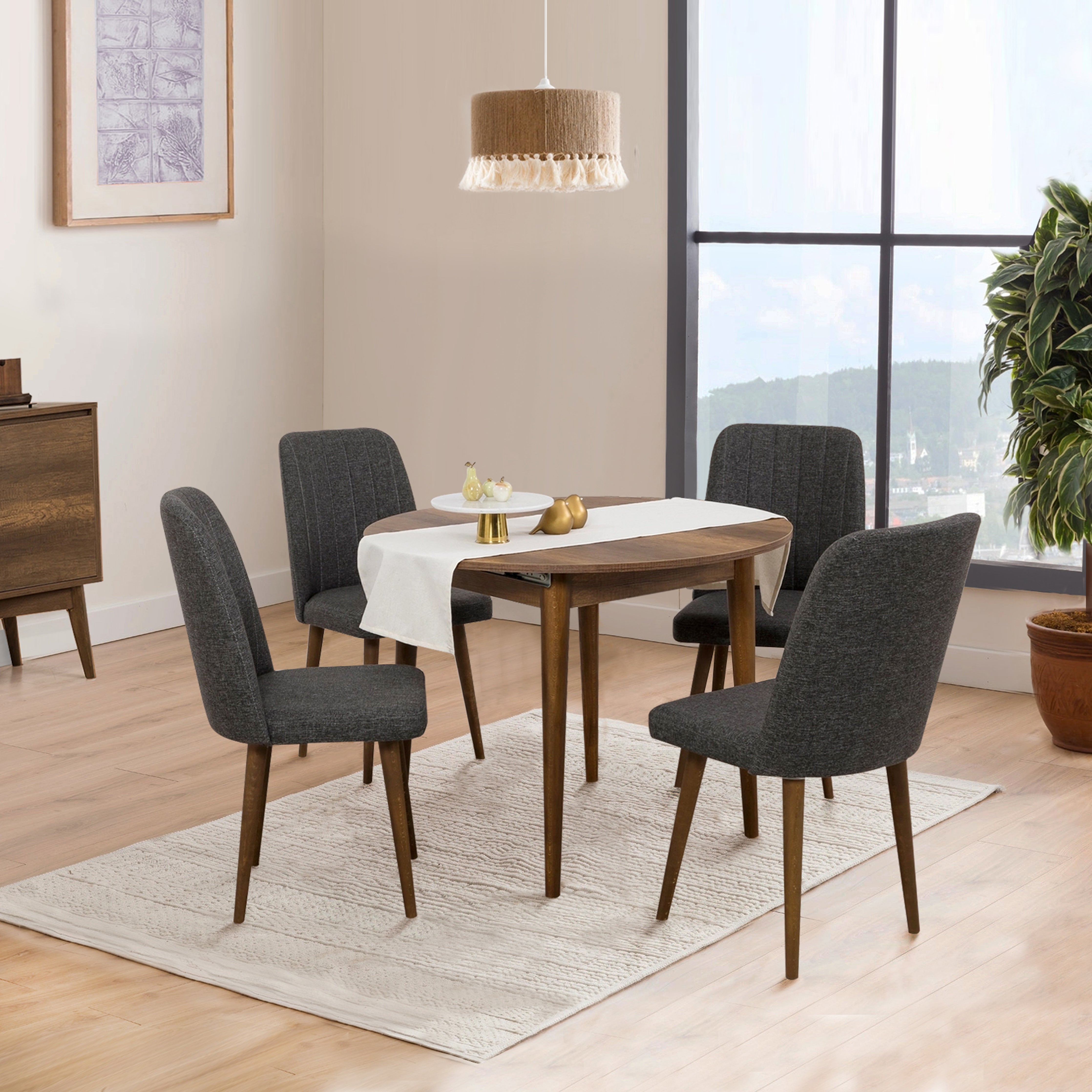 VİNA AÇILIR YUVARLAK MUTFAK MASA TAKIMI