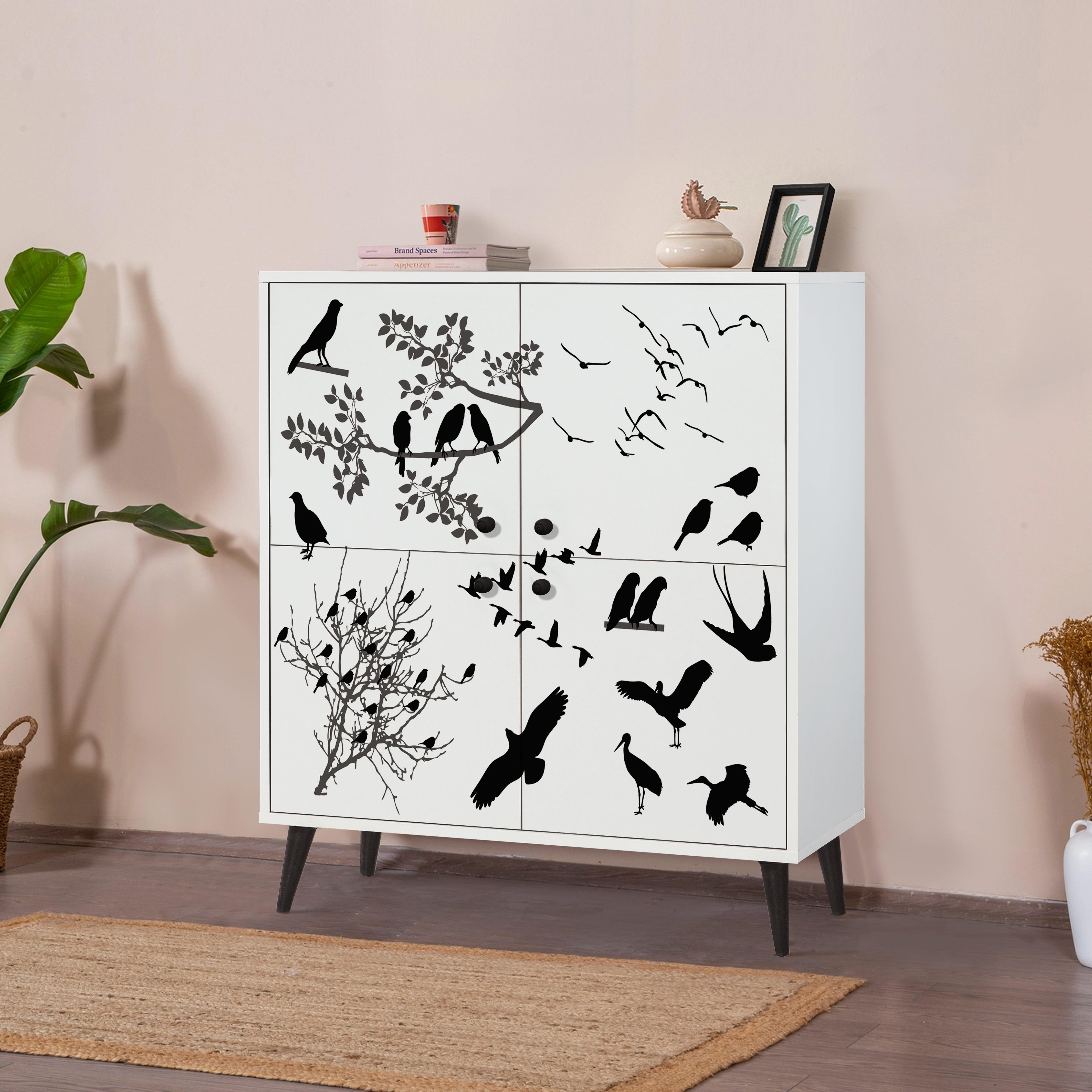 MULTİLÜX BEYAZ DESENLİ LAKE AYAK MANYAS