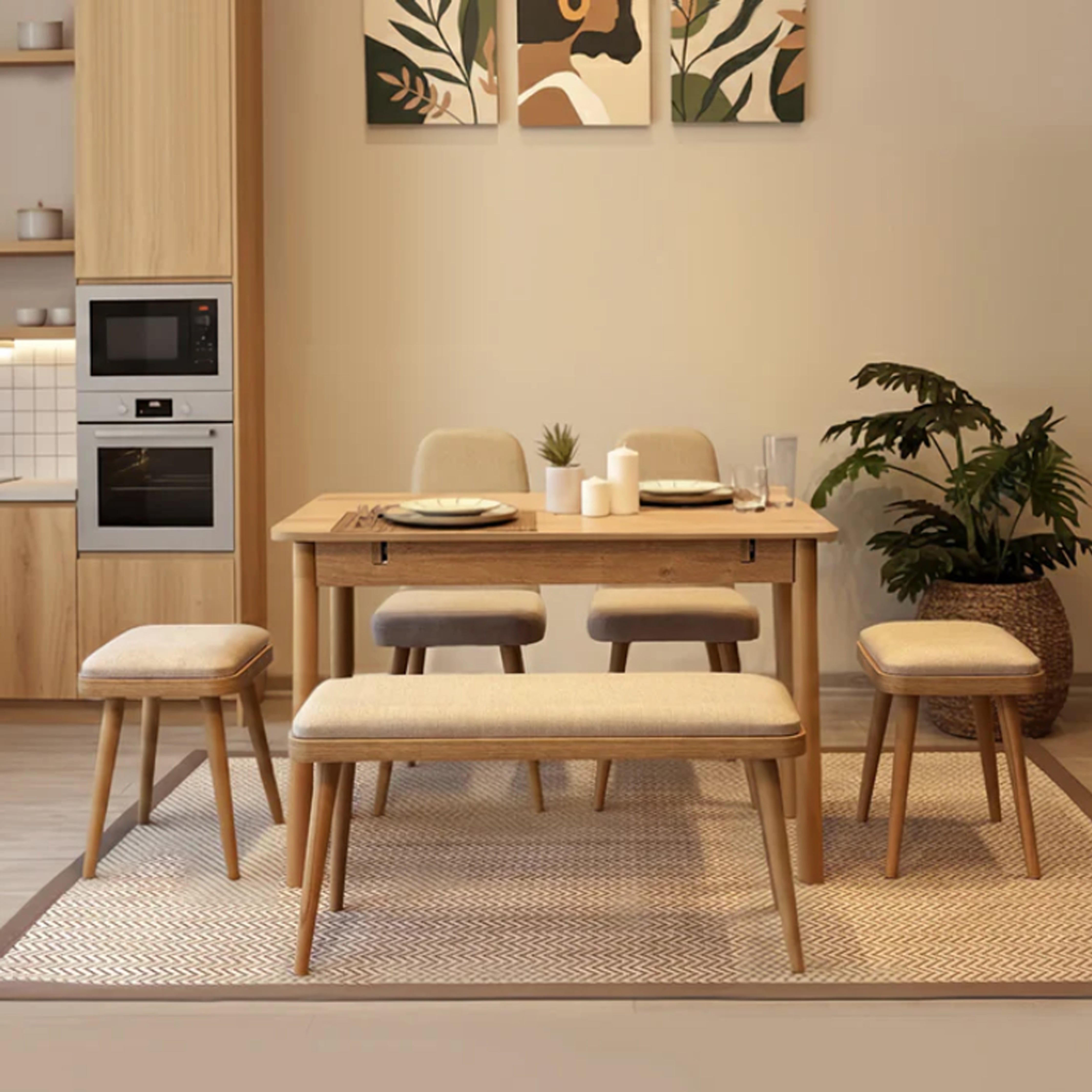 VİNA MİNİ AÇILIR MUTFAK MASA TAKIMI