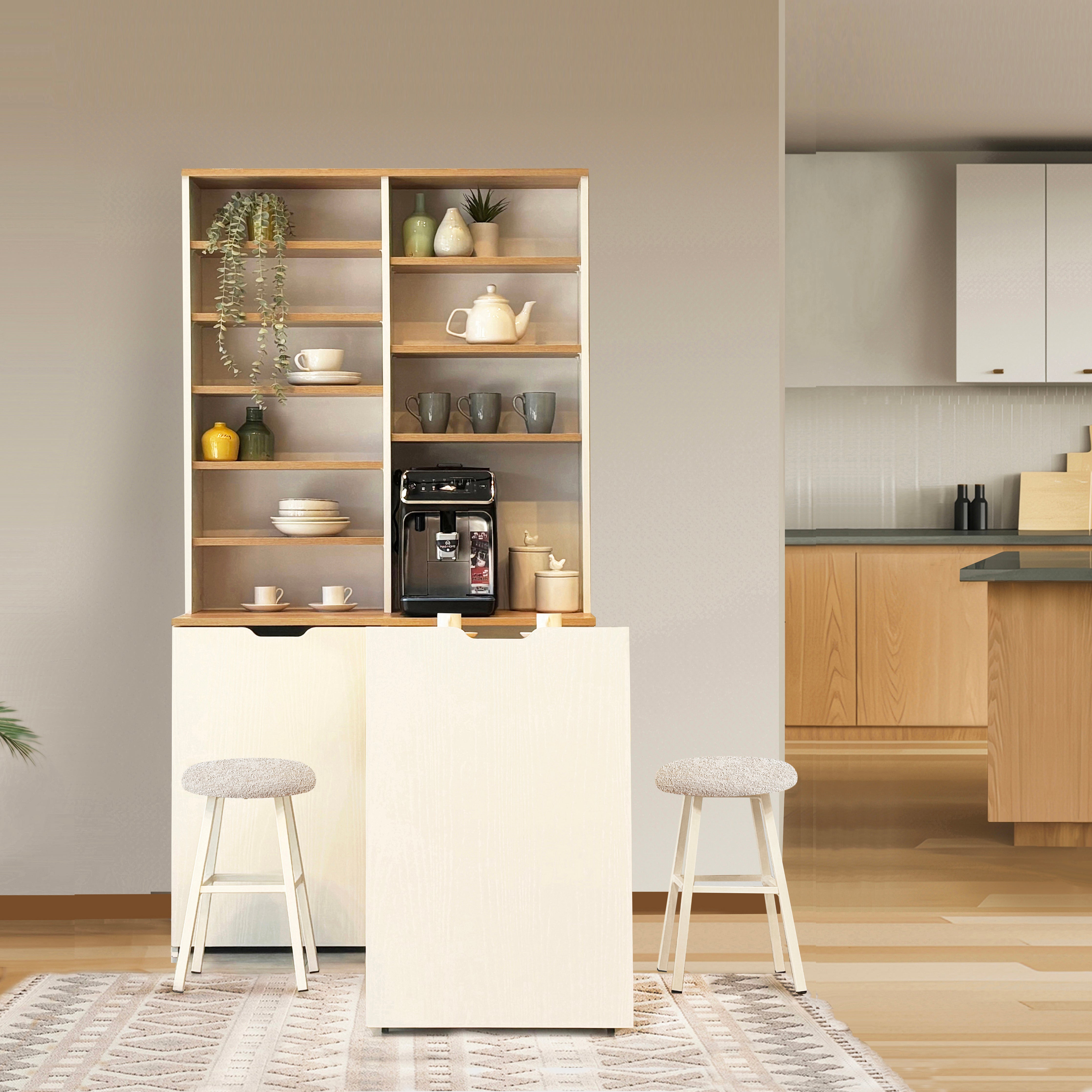 FLEXA KATLANABİLİR MASALI KAHVE KÖSESİ İKİ TABURELİ TAKIM