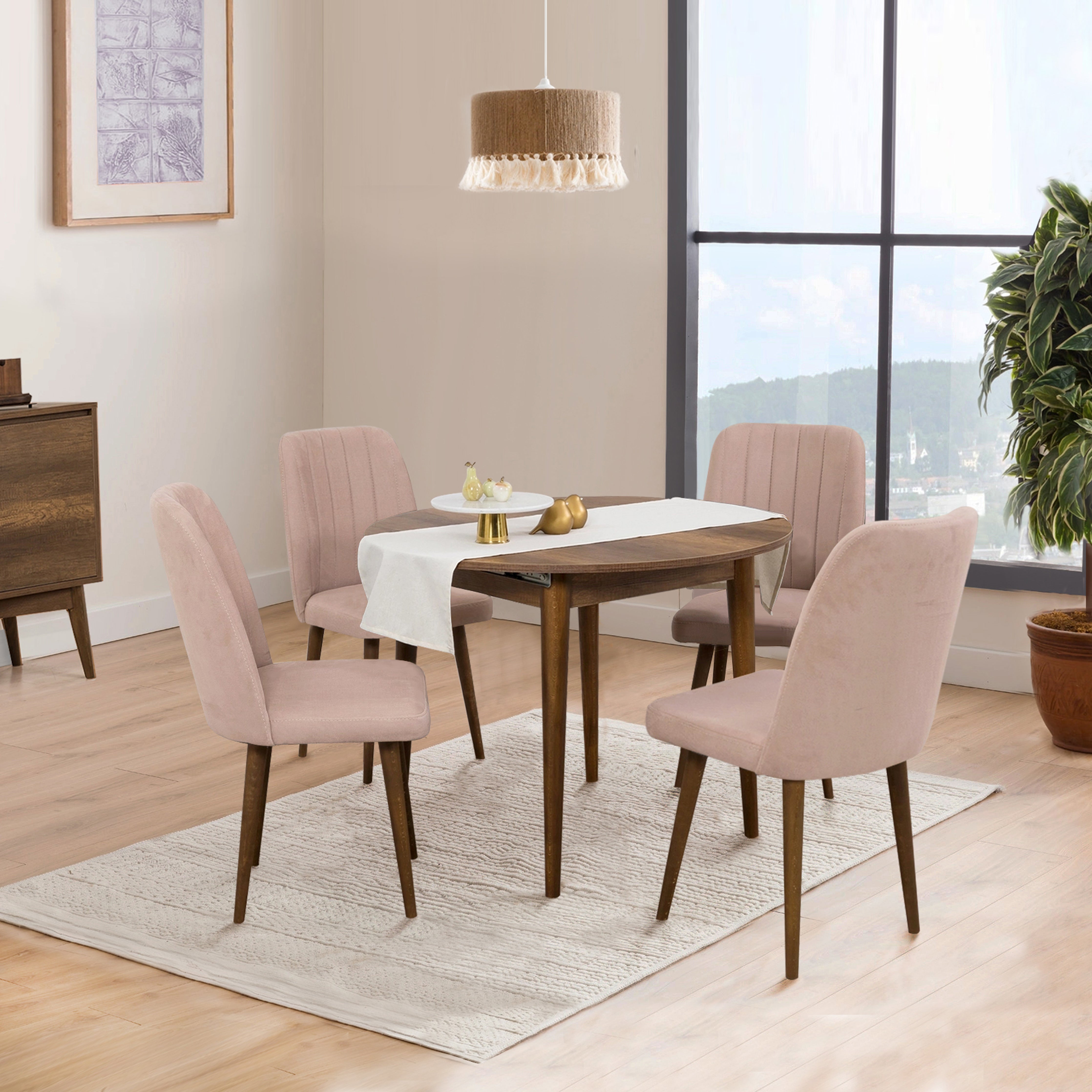 VİNA AÇILIR YUVARLAK MUTFAK MASA TAKIMI