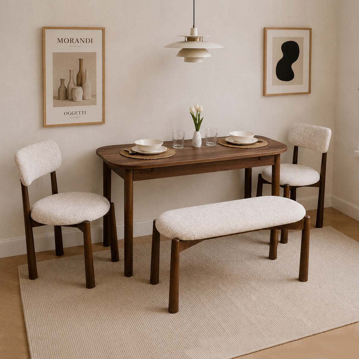 VİNA LUXE AÇILIR MDF MUTFAK MASA TAKIMI CEVİZ