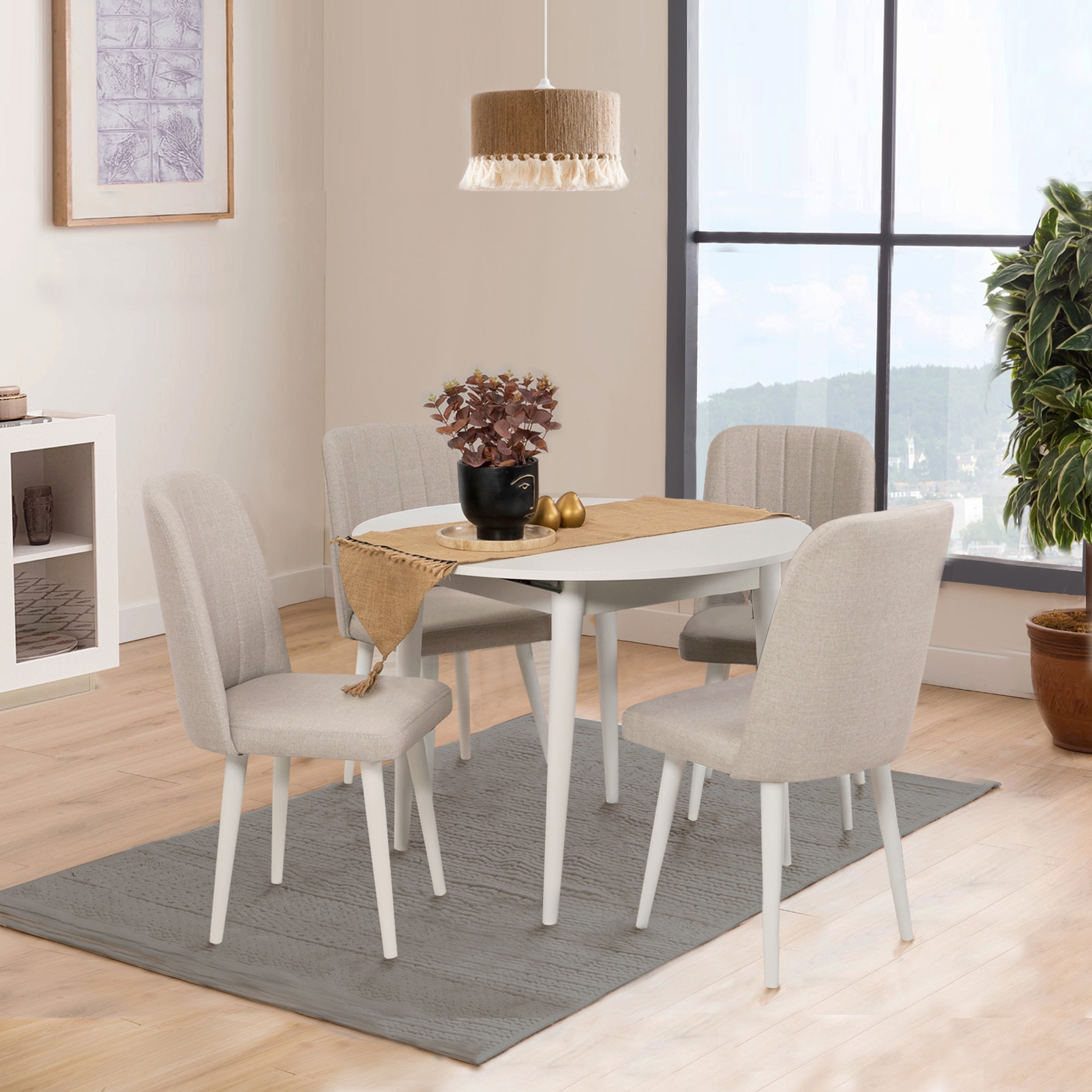 VİNA AÇILIR YUVARLAK MUTFAK MASA TAKIMI