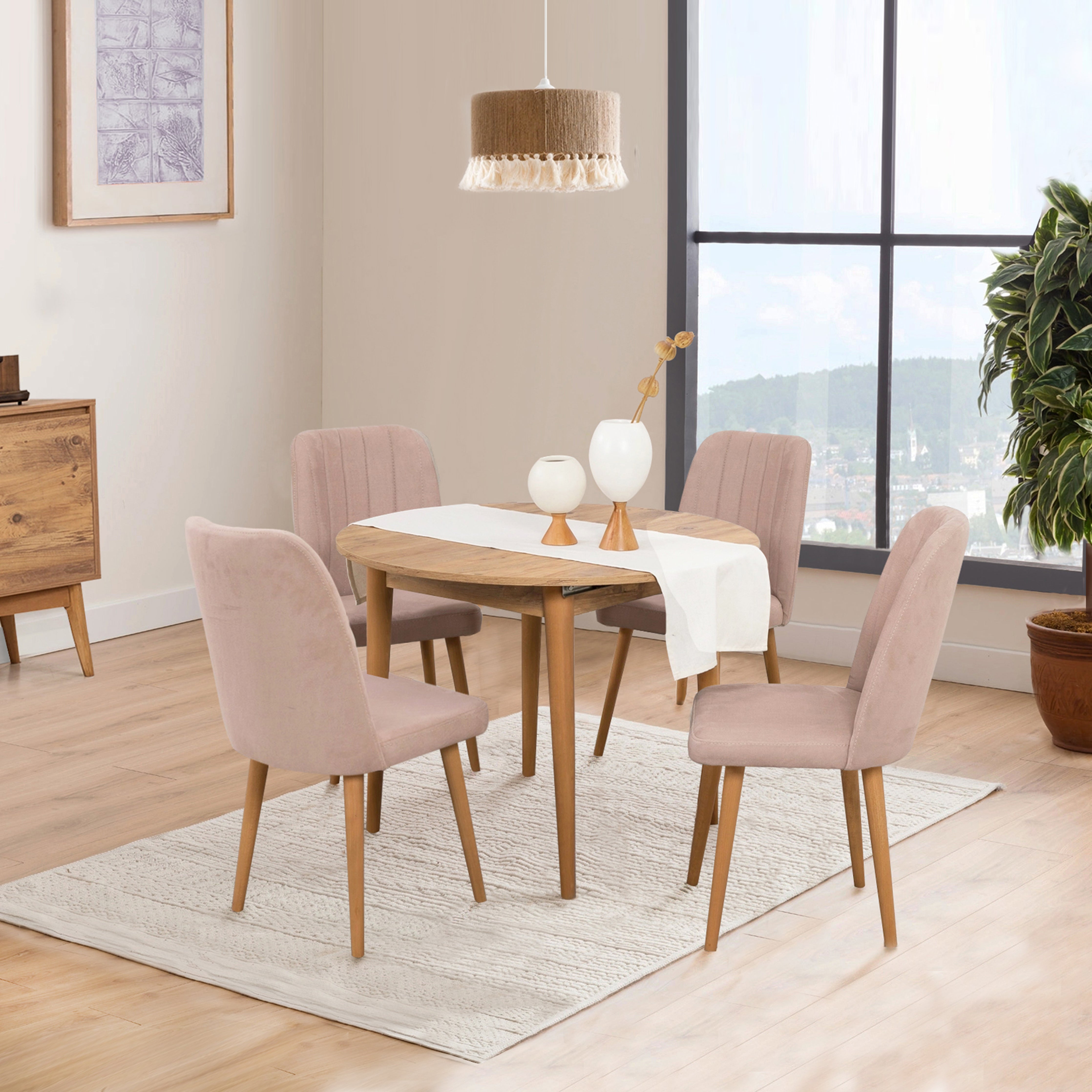 VİNA AÇILIR YUVARLAK MUTFAK MASA TAKIMI