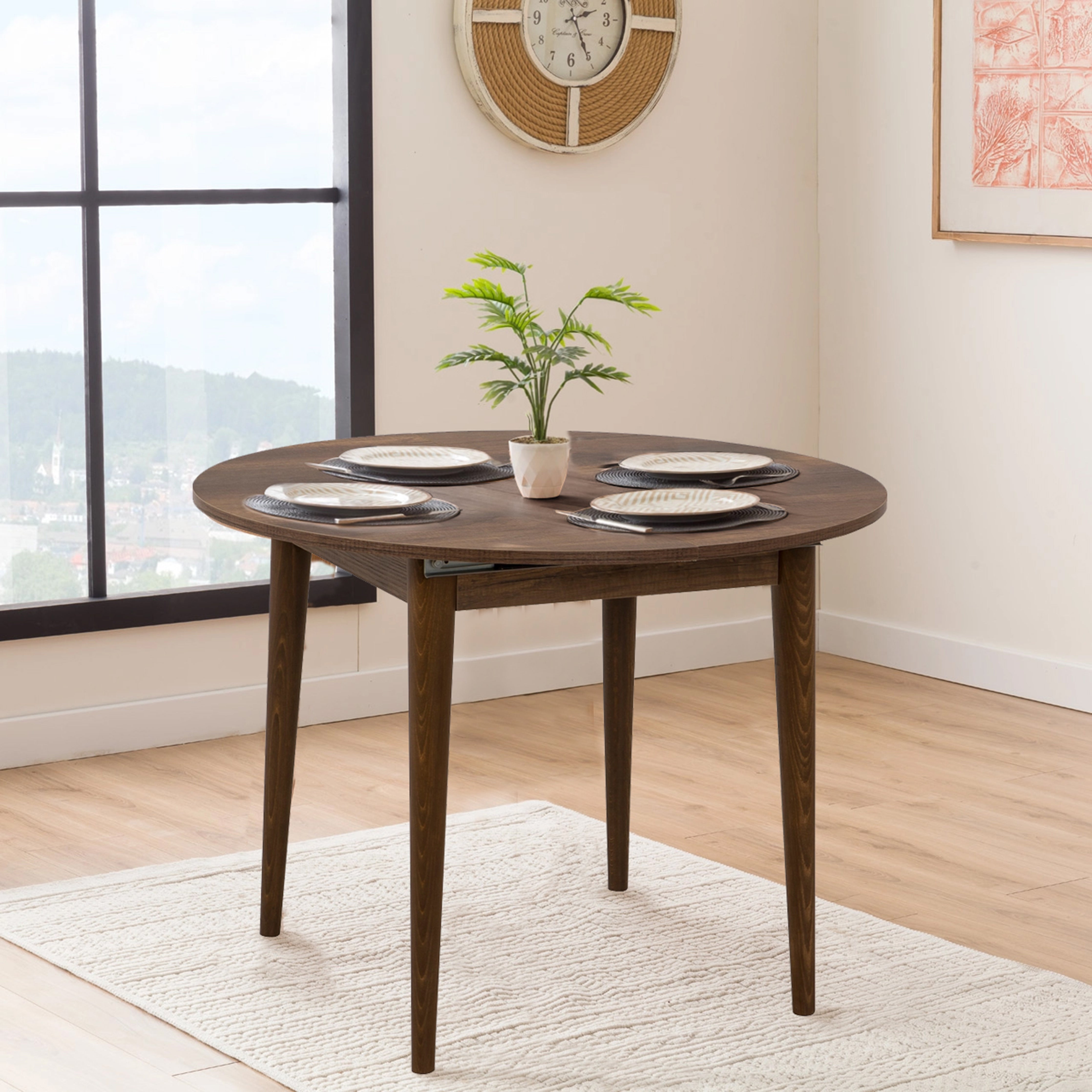 VİNA AÇILIR YUVARLAK MUTFAK MASASI