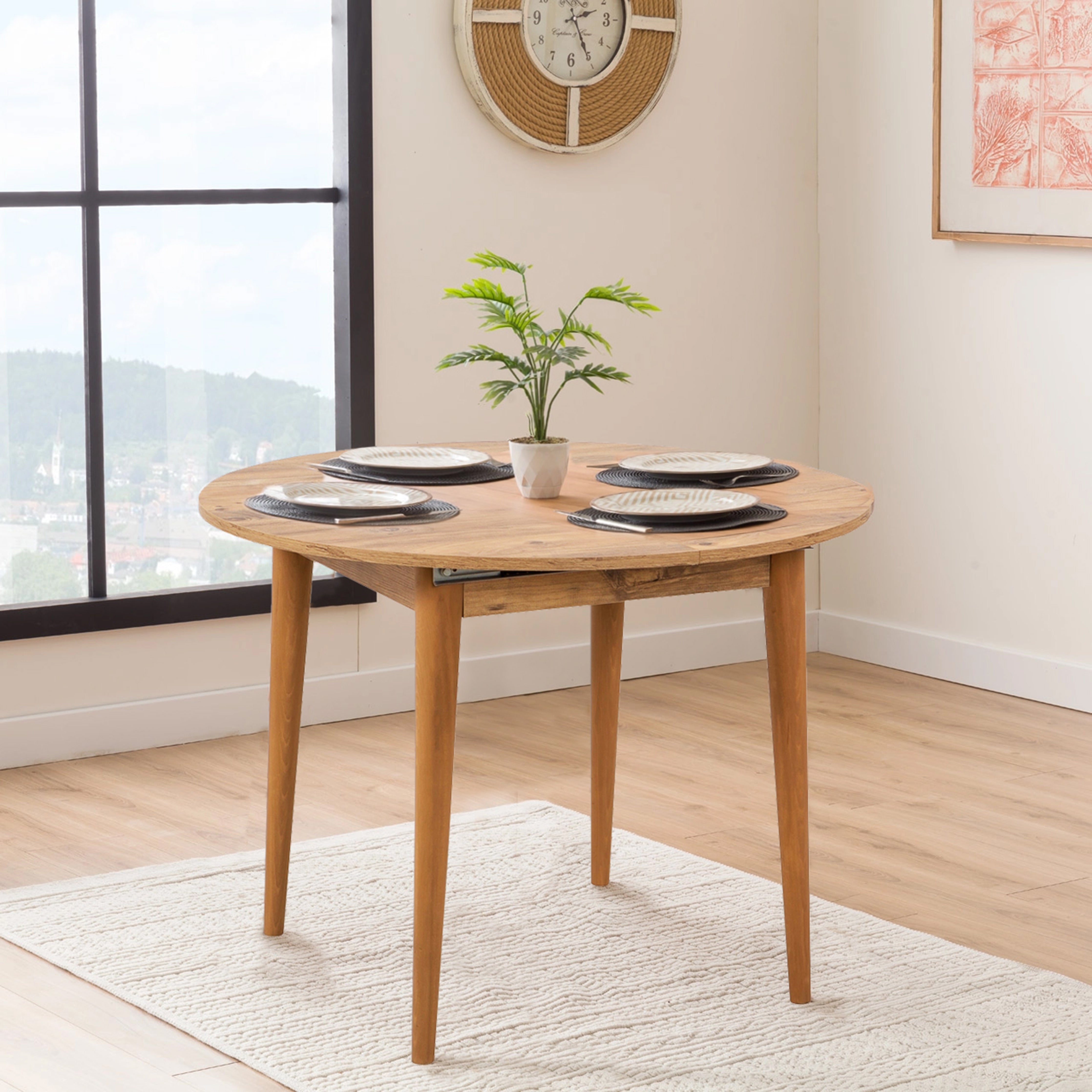 VİNA AÇILIR YUVARLAK MUTFAK MASASI