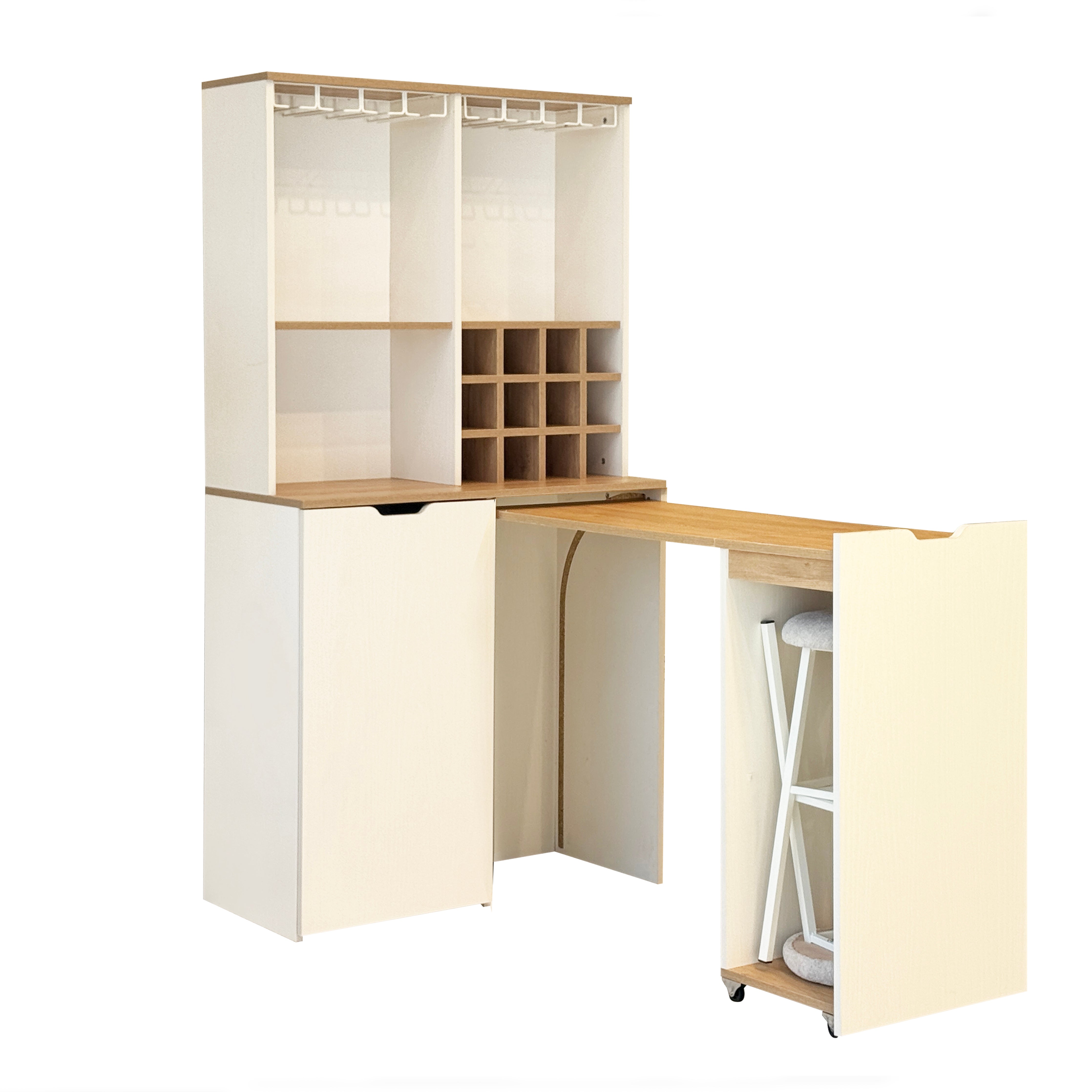 VELTO KATLANABİLİR MASALI MİNİ BAR İKİ TABURELİ TAKIM