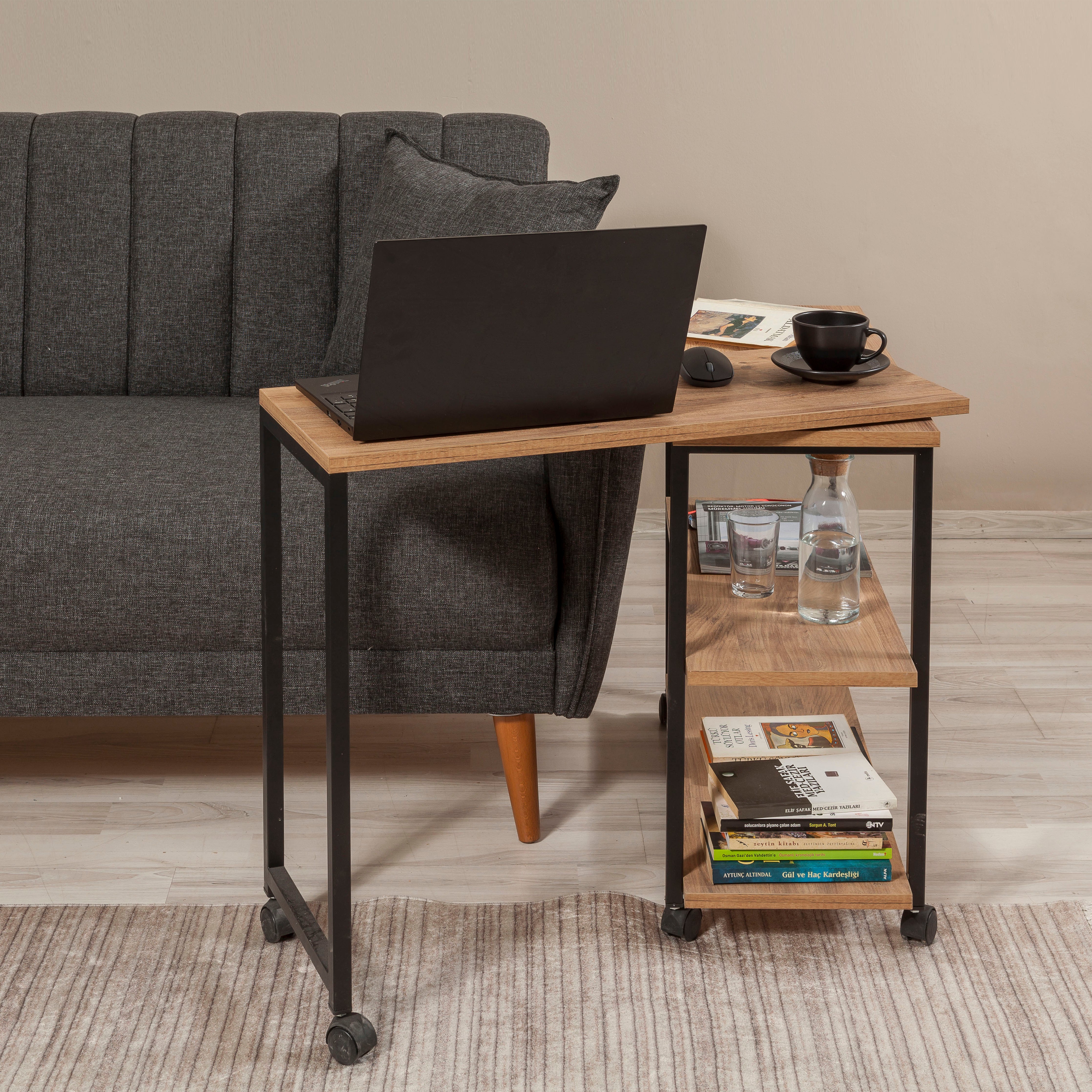 MELİN 360 DERECE DÖNEBİLEN ÇOK AMAÇLI SEHPA ATLANTİK