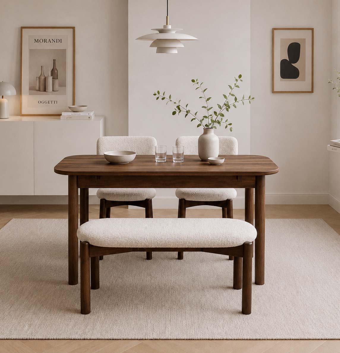 VİNA LUXE AÇILIR MDF MUTFAK MASA TAKIMI CEVİZ