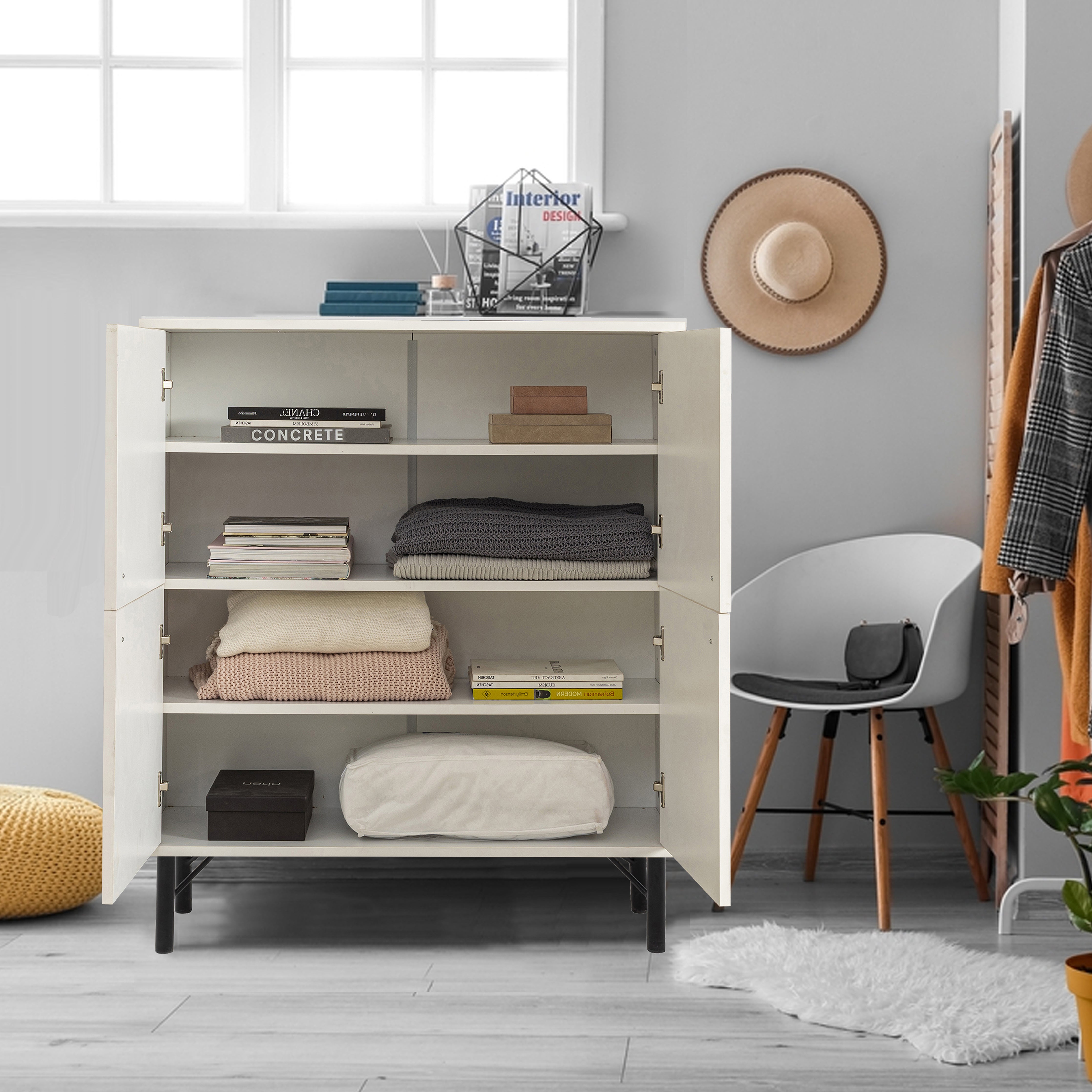 MULTİLÜX BEYAZ DESENLİ METAL AYAK DOT