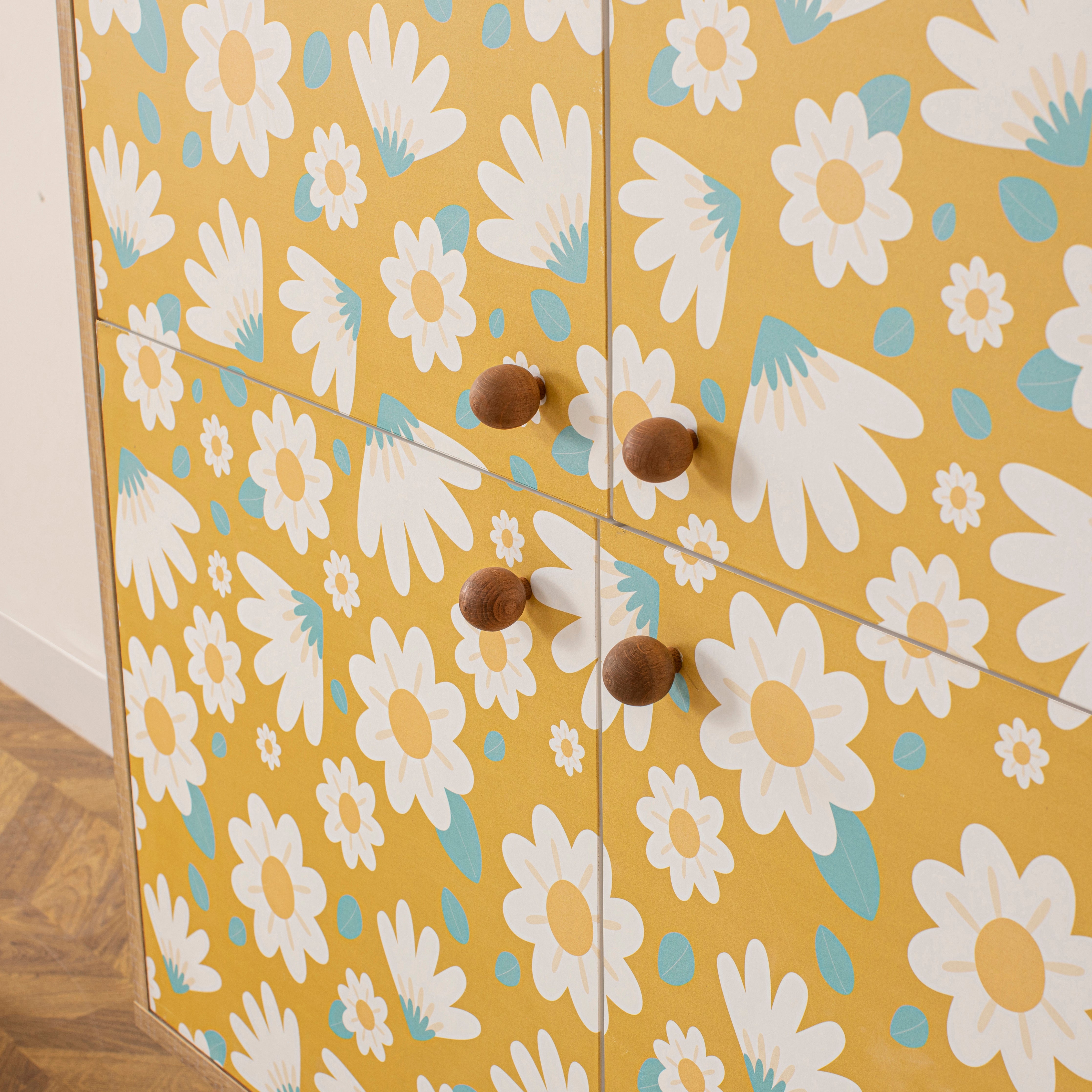 MULTİLÜX SONOMO DESENLİ SİLİNDİR AHŞAP AYAK POSY