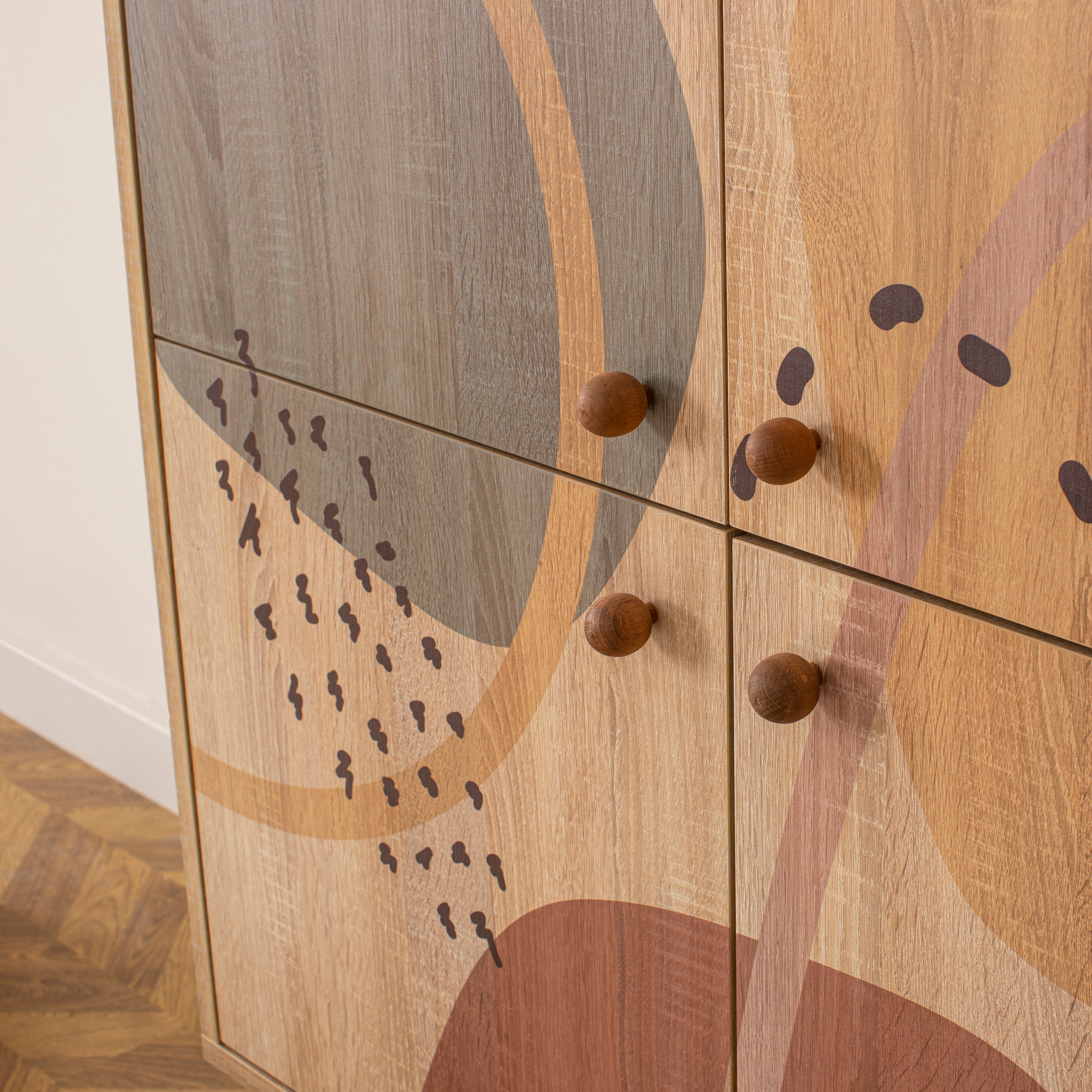 MULTİLÜX SONOMO DESENLİ SİLİNDİR AHŞAP AYAK FORM