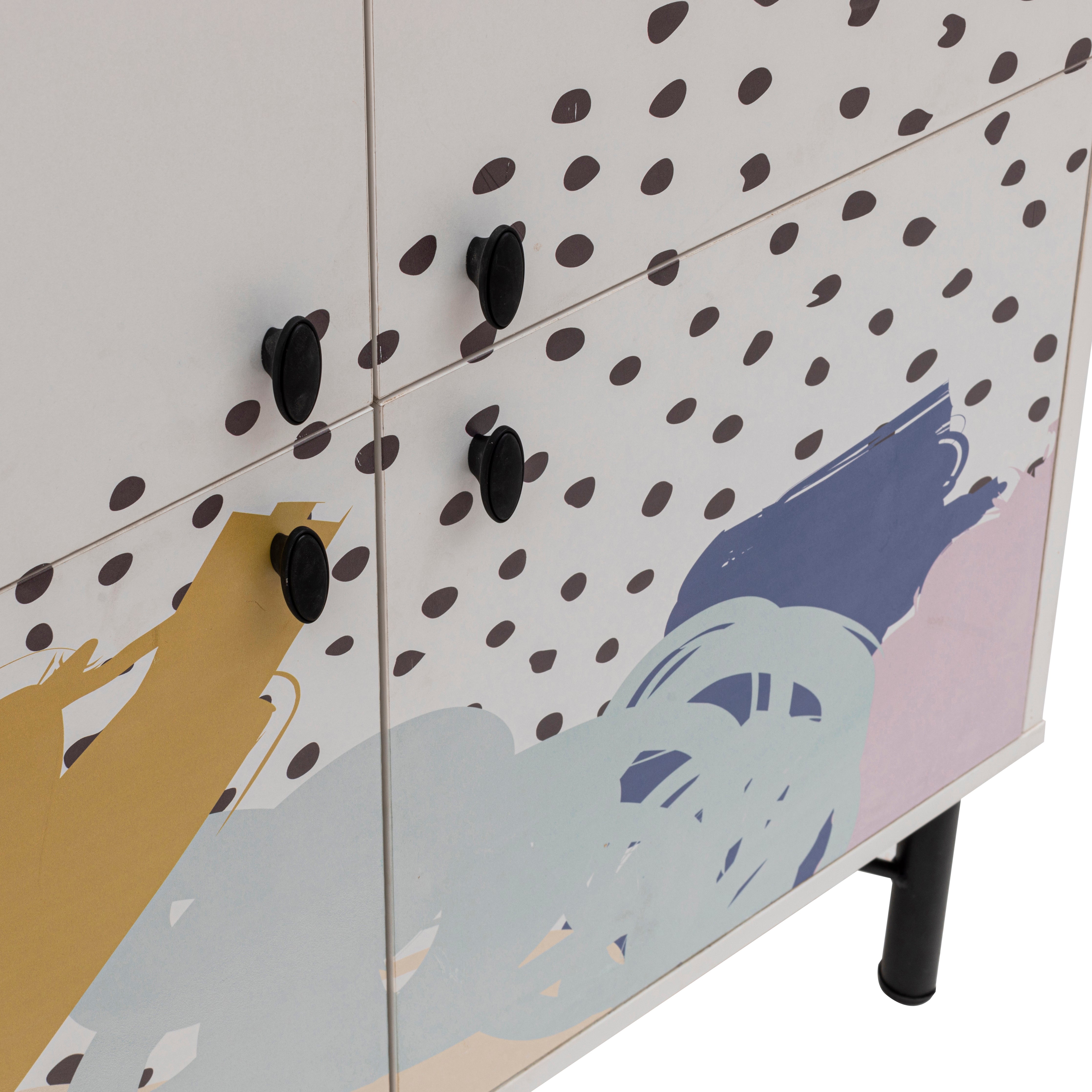 MULTİLÜX BEYAZ DESENLİ METAL AYAK DOT