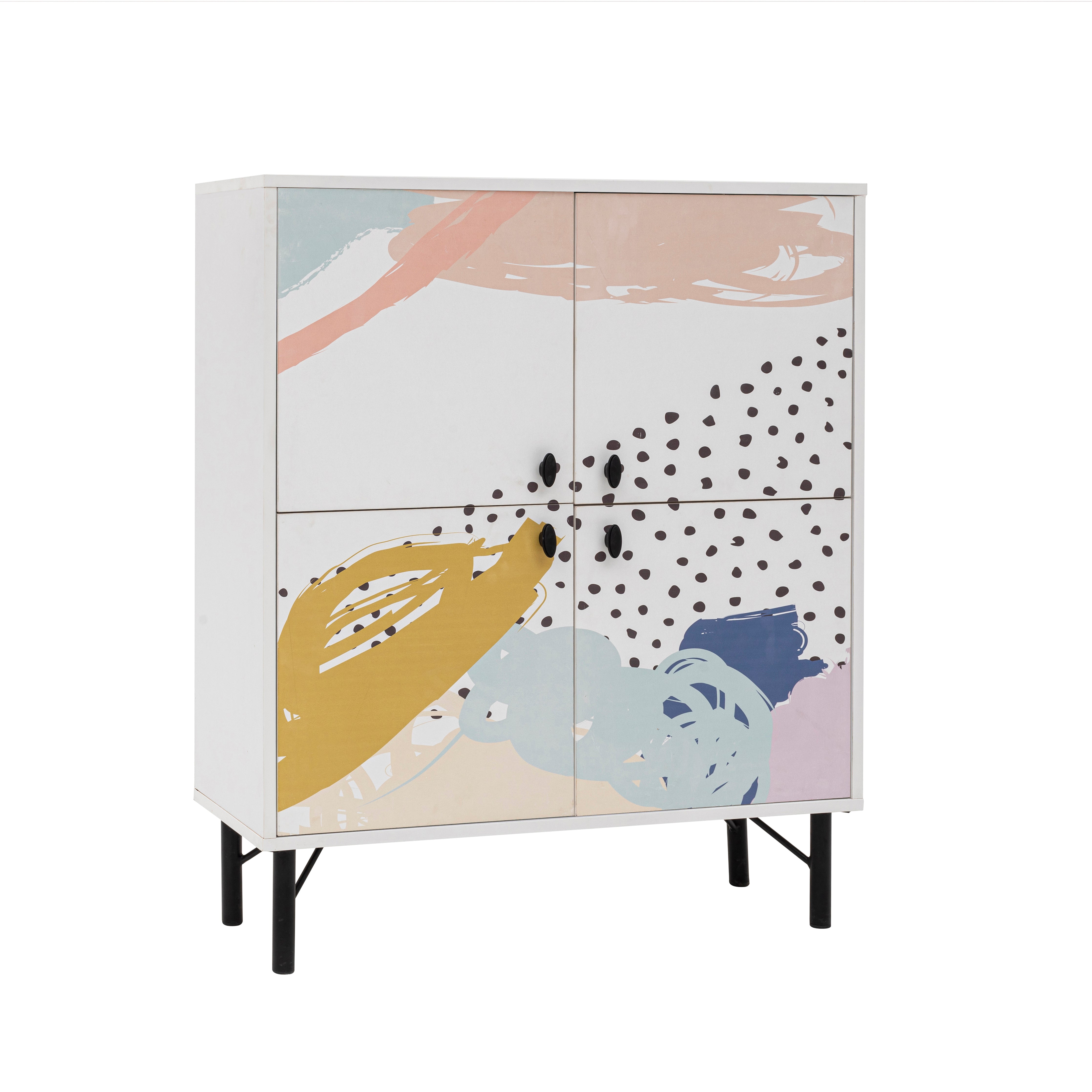 MULTİLÜX BEYAZ DESENLİ METAL AYAK DOT