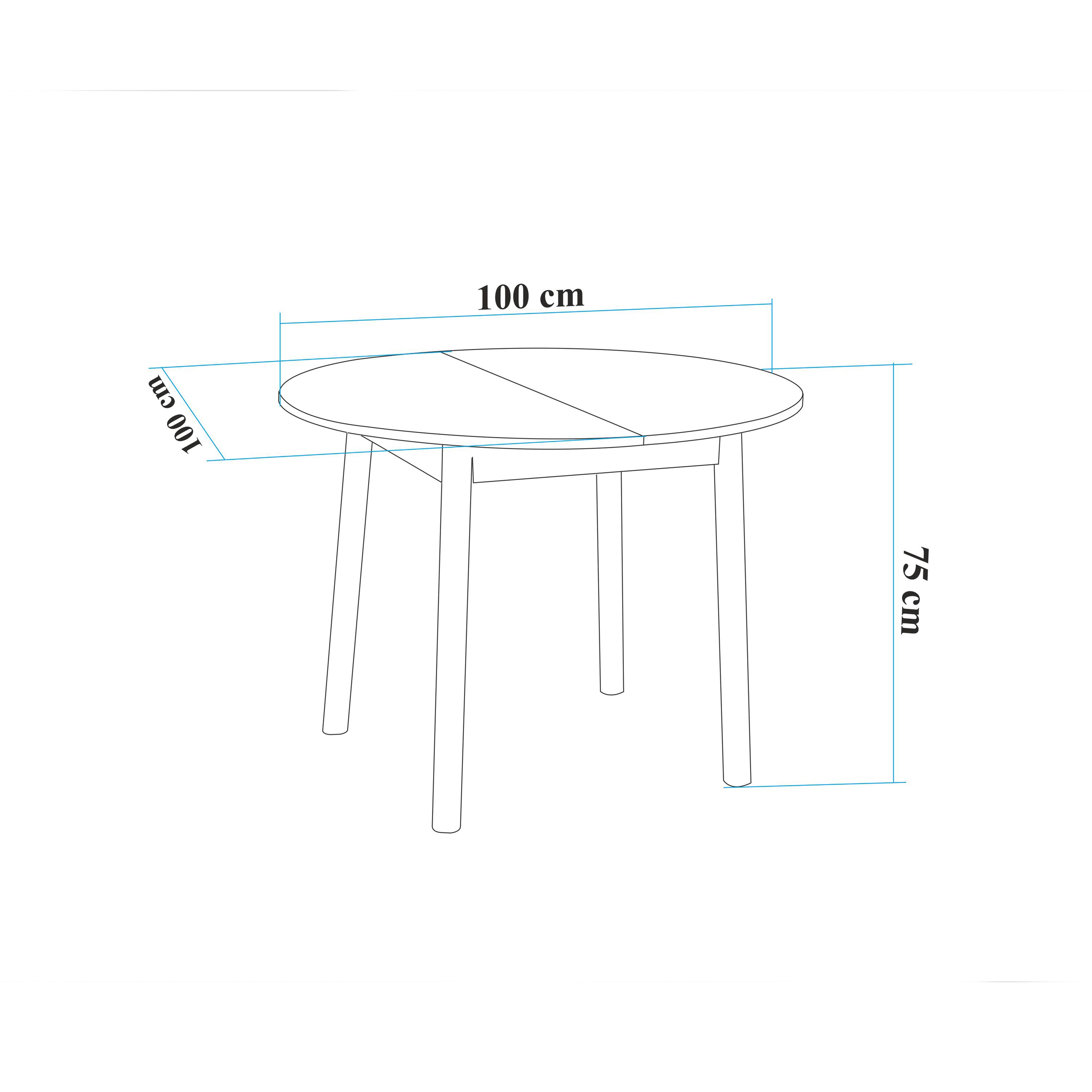VİNA AÇILIR YUVARLAK MUTFAK MASA TAKIMI