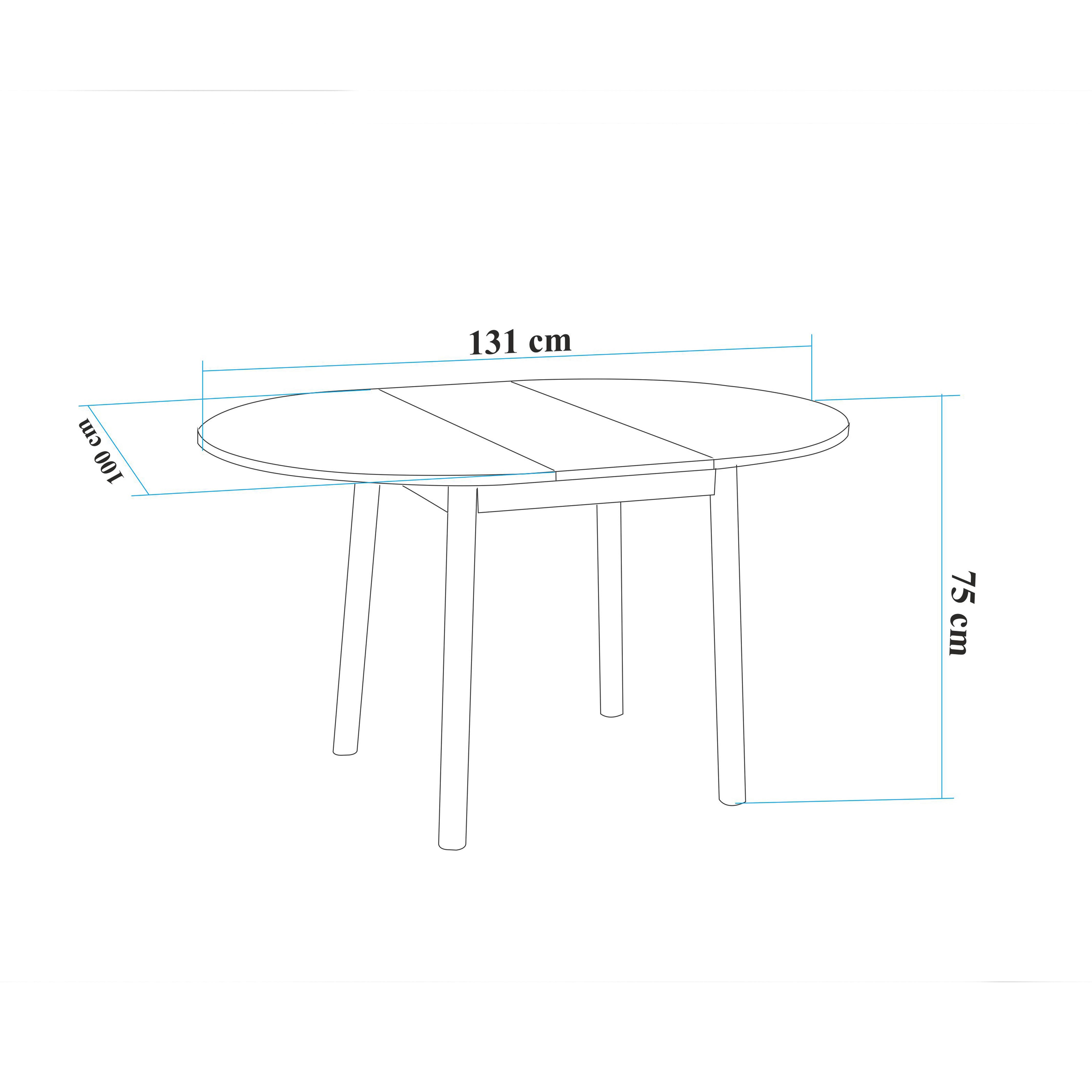 VİNA AÇILIR YUVARLAK MUTFAK MASA TAKIMI